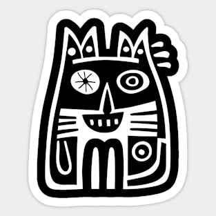 funny abstract cat Sticker